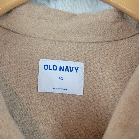 Old Navy Soft Brushed Utility Shacket Wool Blend Camel Tan Size 4X - Picture 5 of 11